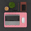 Tapis de bureau à motif de chat rose Blooming Chaos