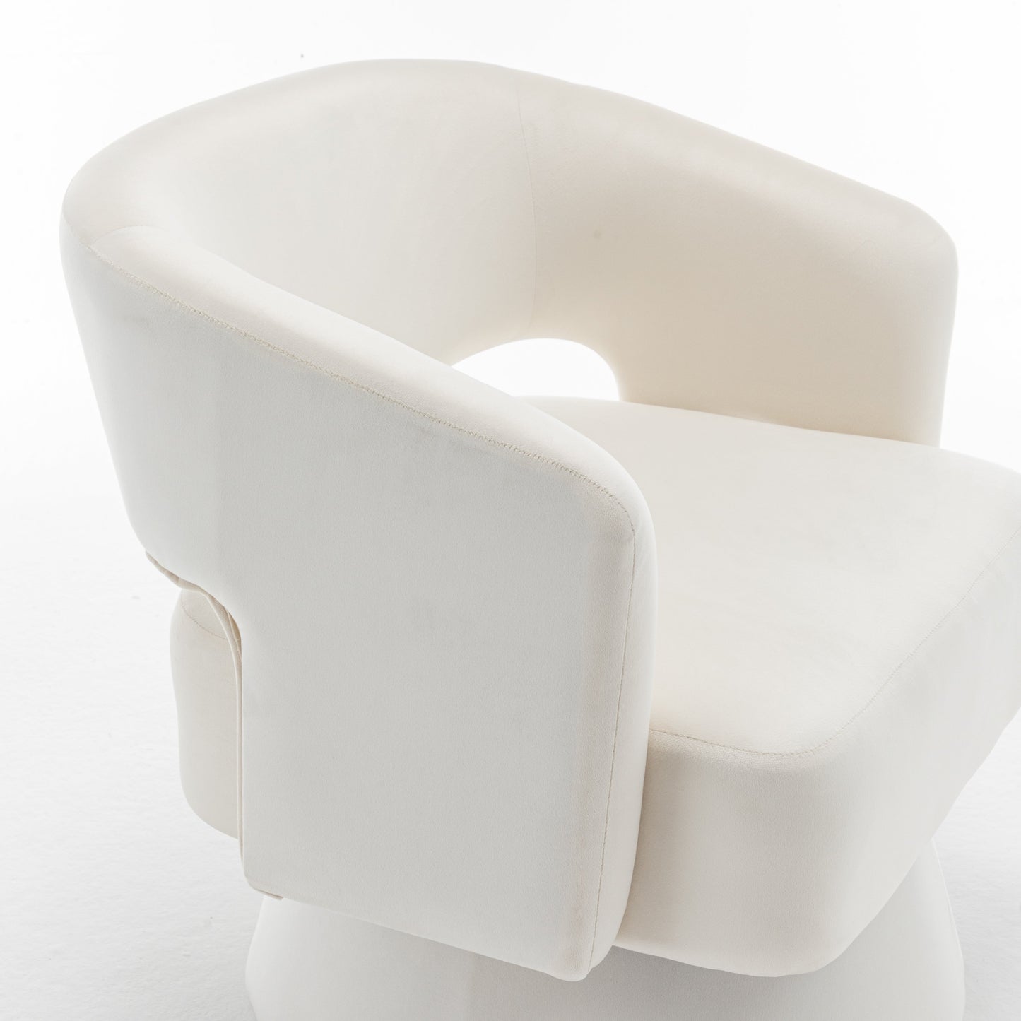 Chaise de baril pivotante en velours élégant pour espaces de vie