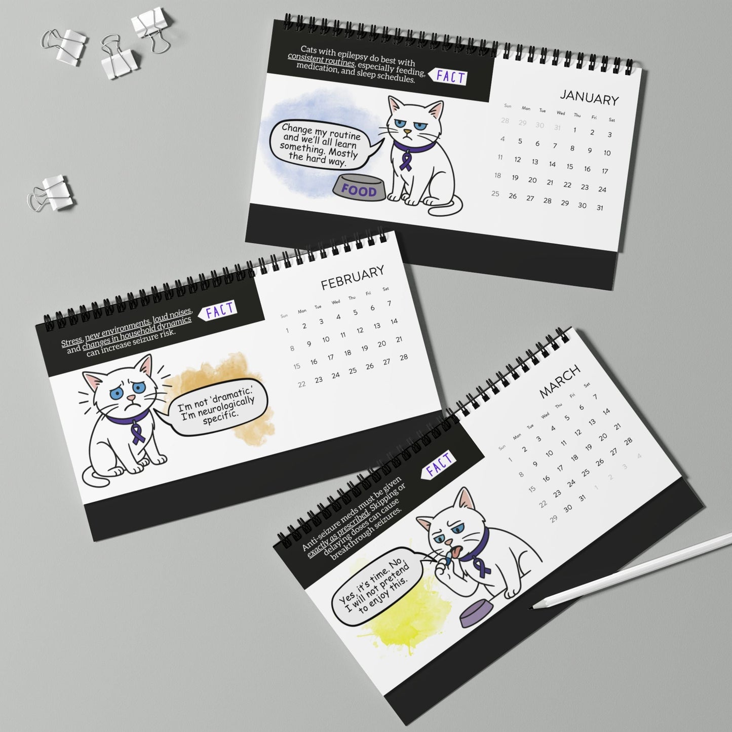 Watching the Signs: A Cat’s Year With Epilepsy Desktop Calendar