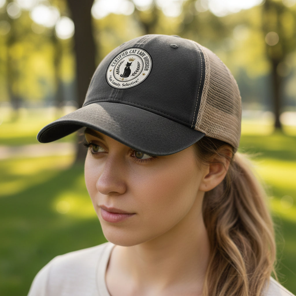 Casquette de queue de cheval de la division des cat ladies certifiées