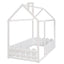 Cama de Madera en Forma de Casa para Niños de Tamaño Individual - Blanca