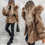Parka con cuello de piel sintética de estilo europeo y americano