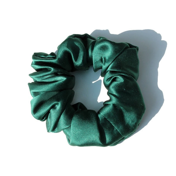 Pure Silk Large Scrunchies Ropes Hair Bands Ties Elastics Ponytail Holders for Women Girls Hair Accessories 19 Momme 3.5CM - Korvel