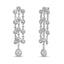 18K White Gold Diamond Double Teardrop Dangle Earrings
