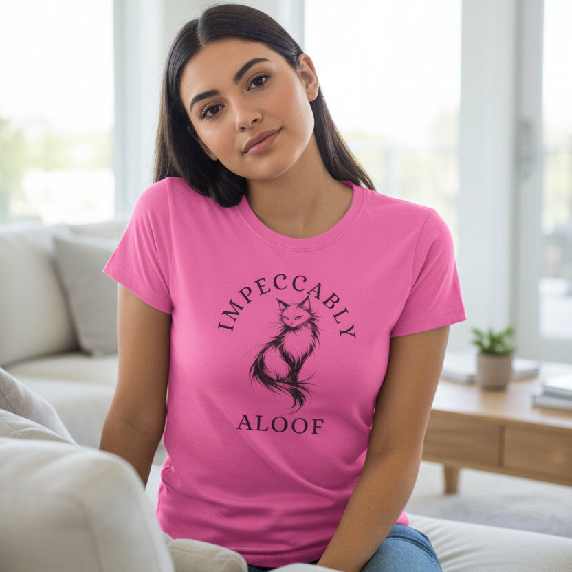 Impeccably Aloof Women’s Cat Graphic T-Shirt