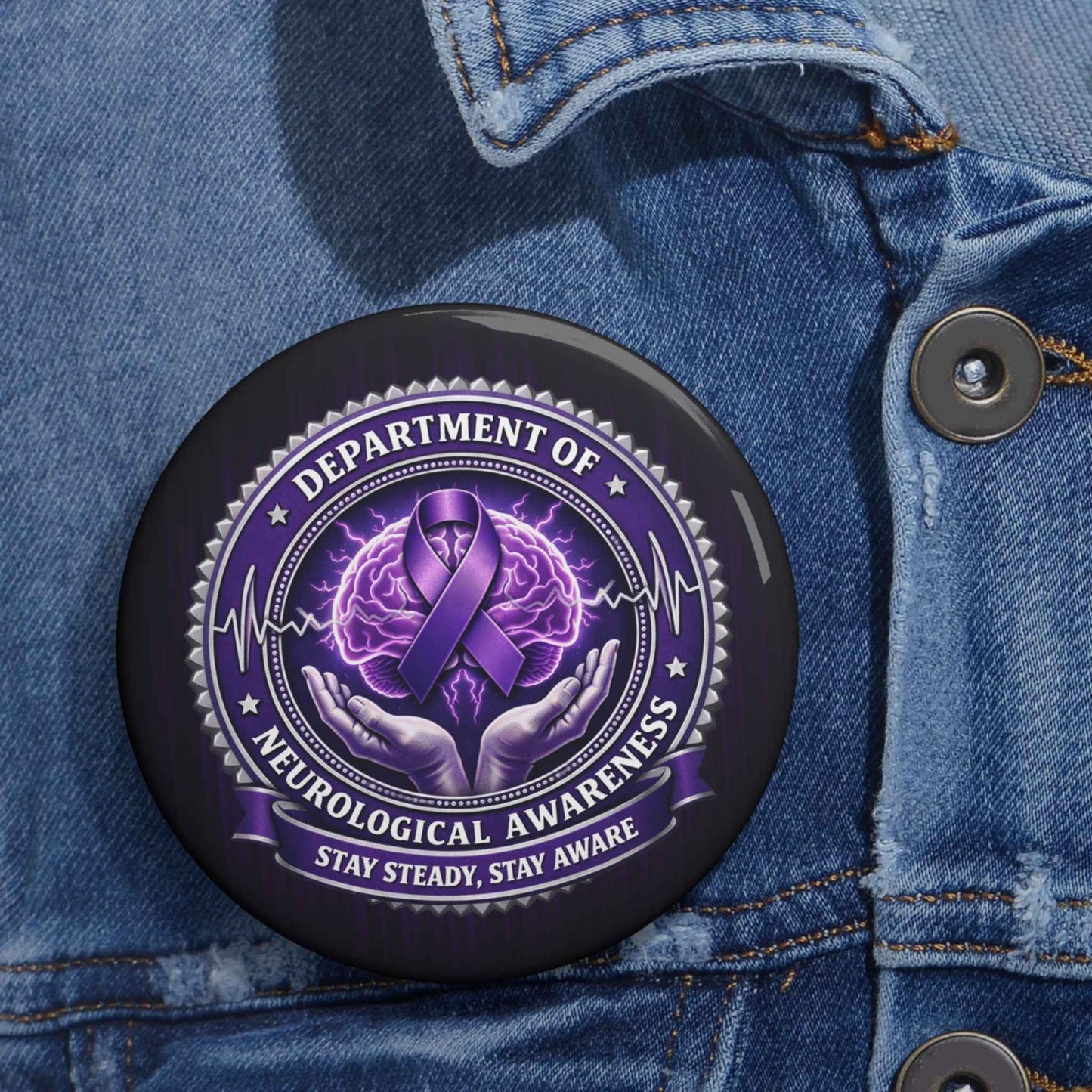Bouton de revers du Département de la sensibilisation neurologique – Restez stable, restez conscient