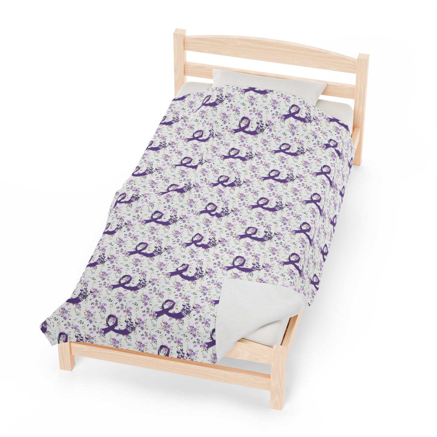 Couverture en velours à fleurs violettes