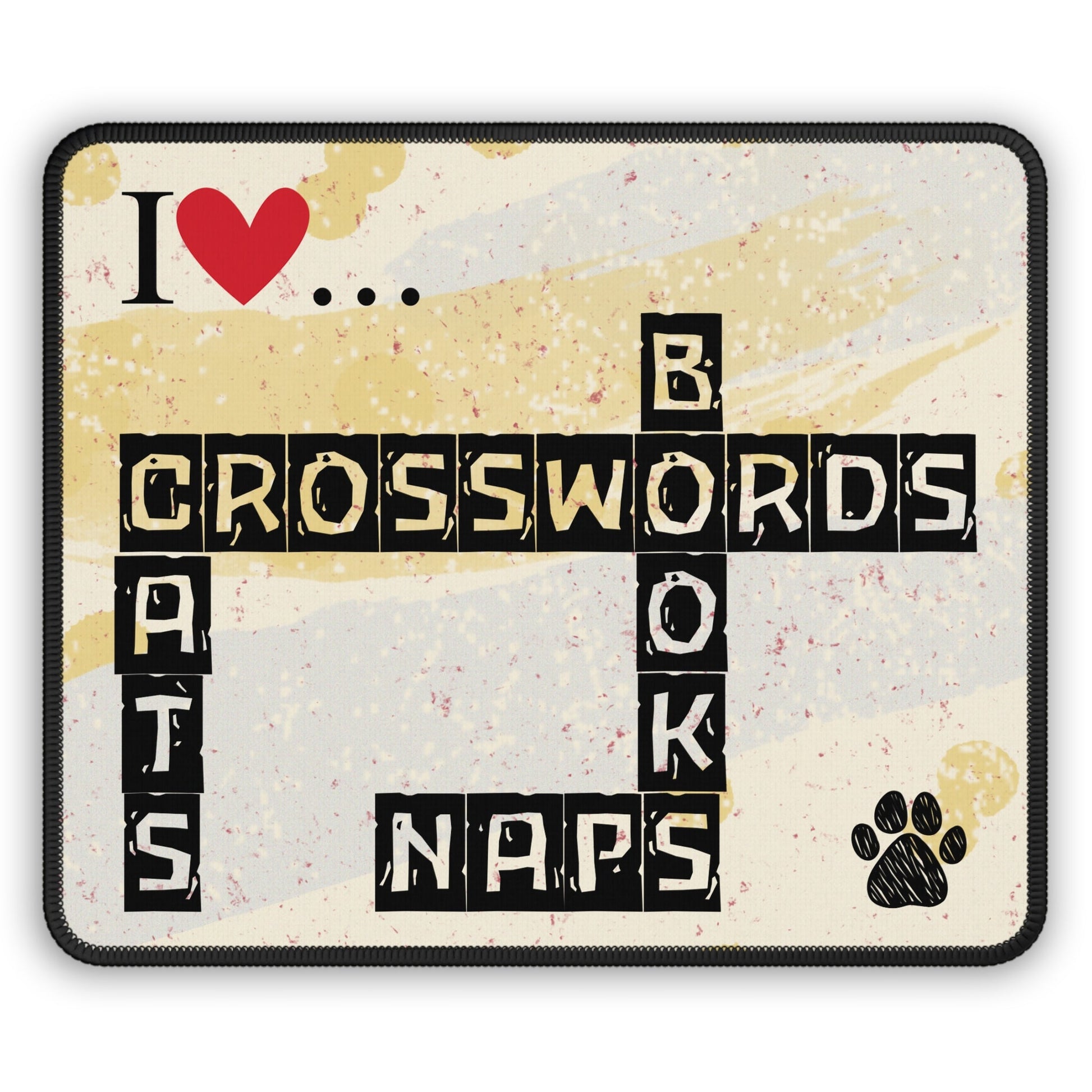Purrfectly Designed Crosswords Cat-Themed Gaming Mouse Pad - Korvel
