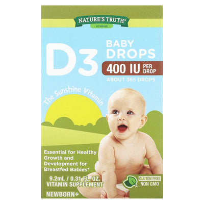 Nature's Truth Vitamin D3 Baby Drops 400 IU - 0.31 Fl Oz
