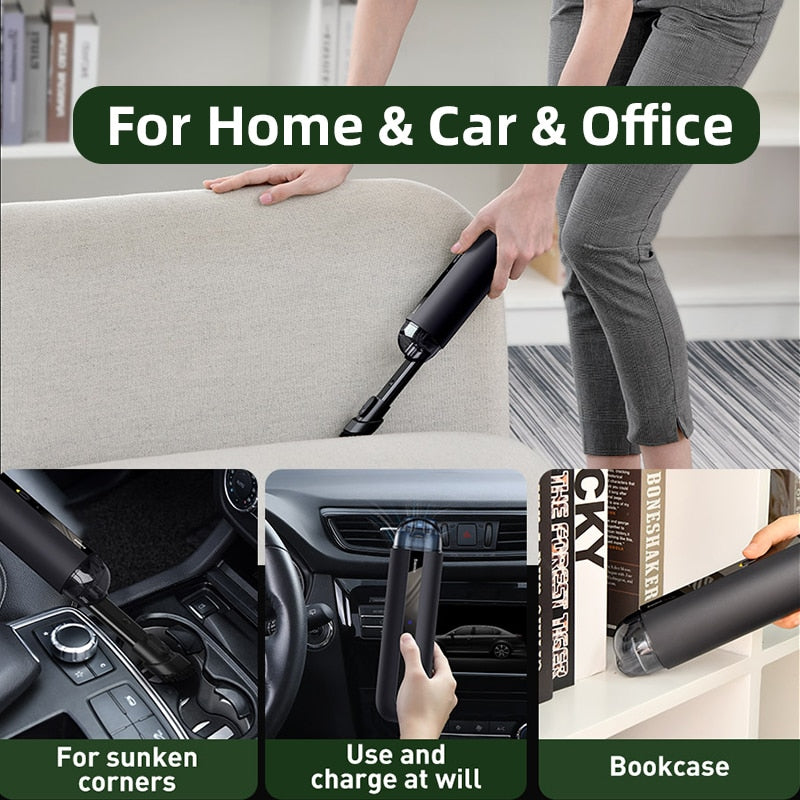 Baseus A2 Car Vacuum Cleaner Mini Handheld Auto Vacuum Cleaner with 5000Pa Powerful Suction For Home & Car & Office - Korvel