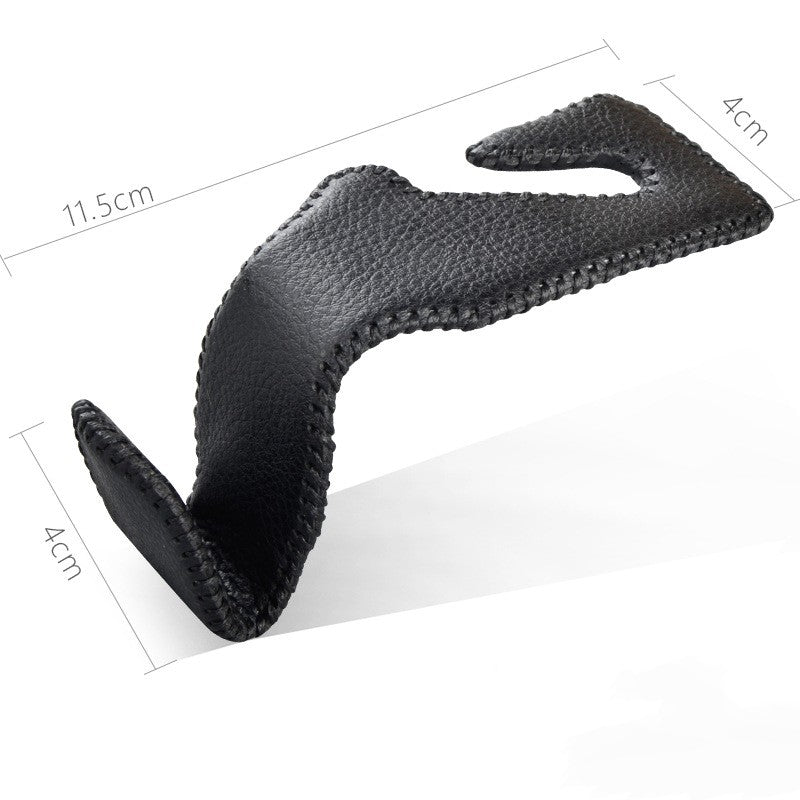 Leather large load-bearing car seat hooks car hooks hidden back multifunctional rear seat interior products - Korvel
