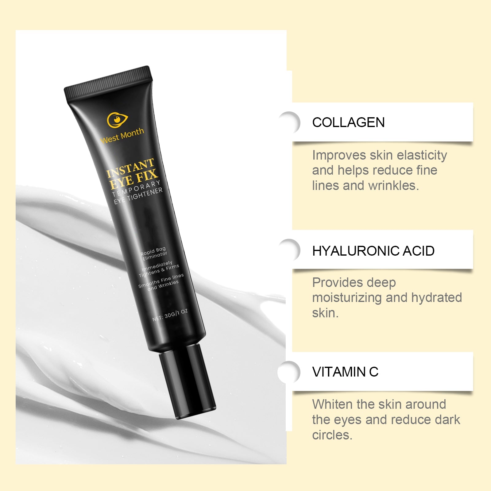 Firming Eye Cream Reduces Fine Lines, Moisturizes, Hydrates And Improves Eye Skin - Korvel