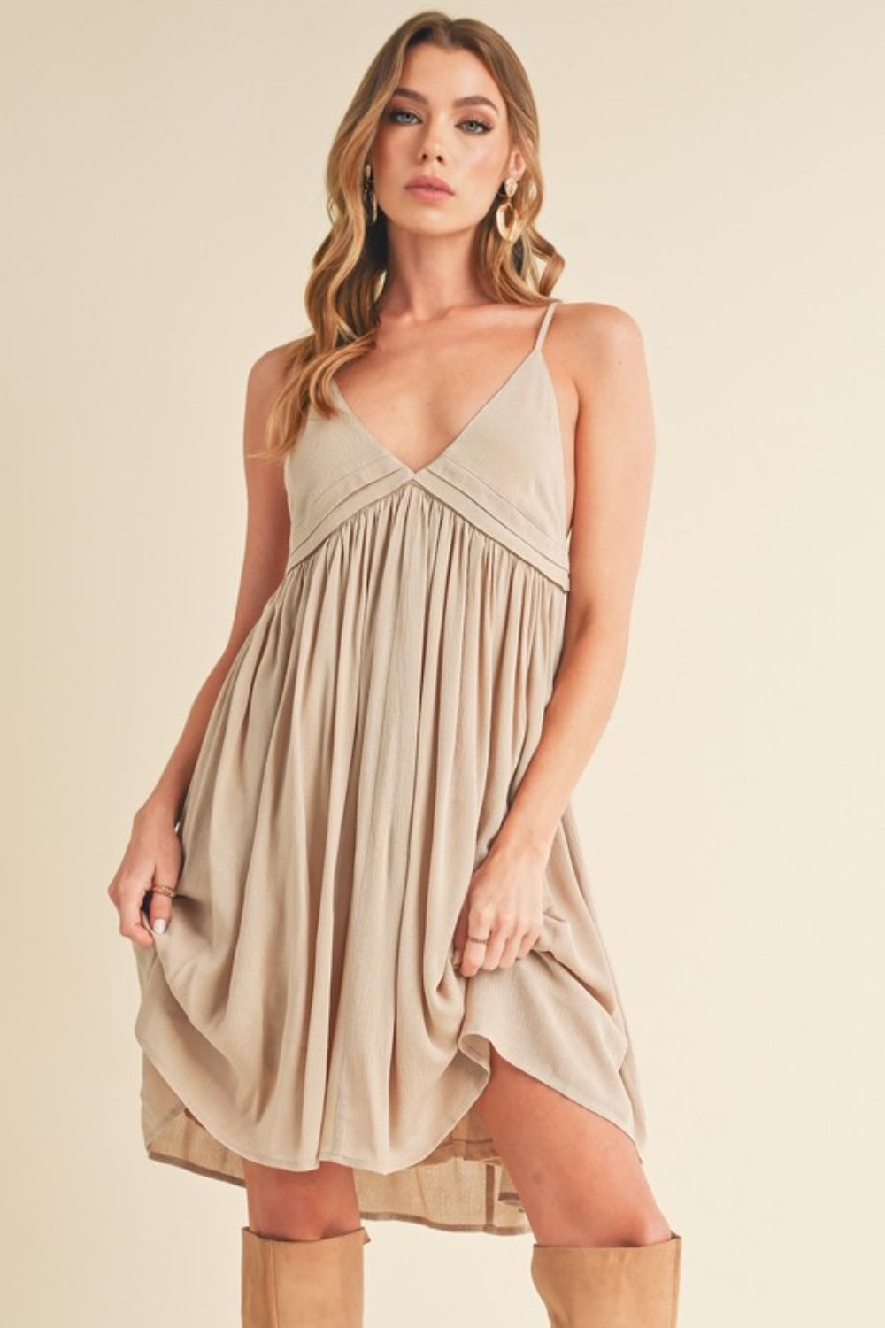 Elegant Summer Ruched Mini Cami Dress for Women – Chic, Comfortable, and Alluring with a Sculpted Fit and Daring Neckline for Special Events - Korvel
