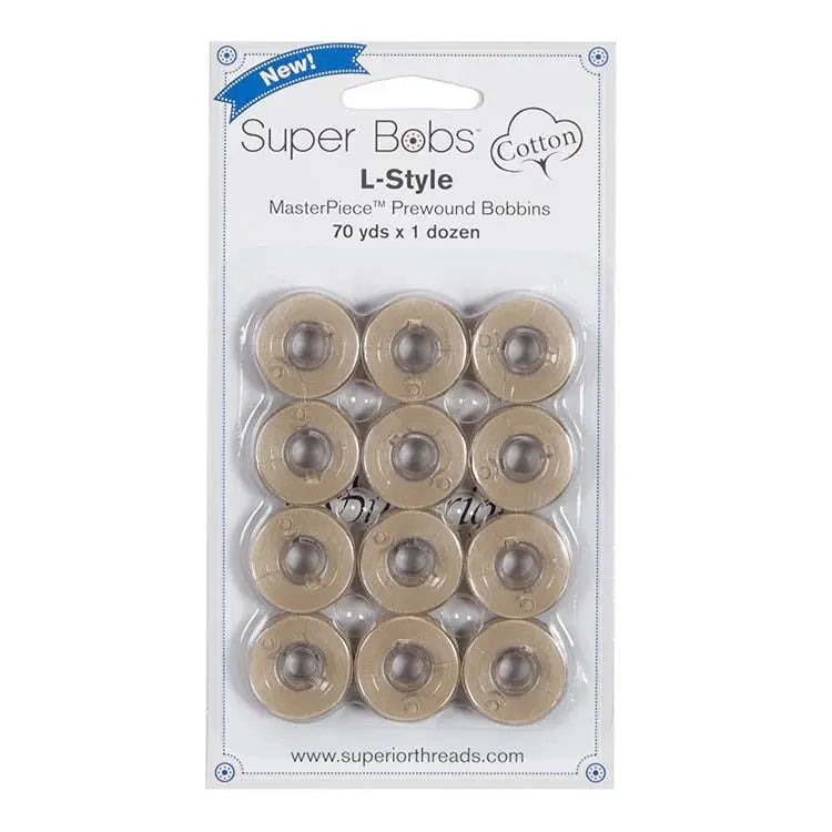 Bobines pré-enroulées en coton Super Bobs #153 Parchment - Pack de 12
