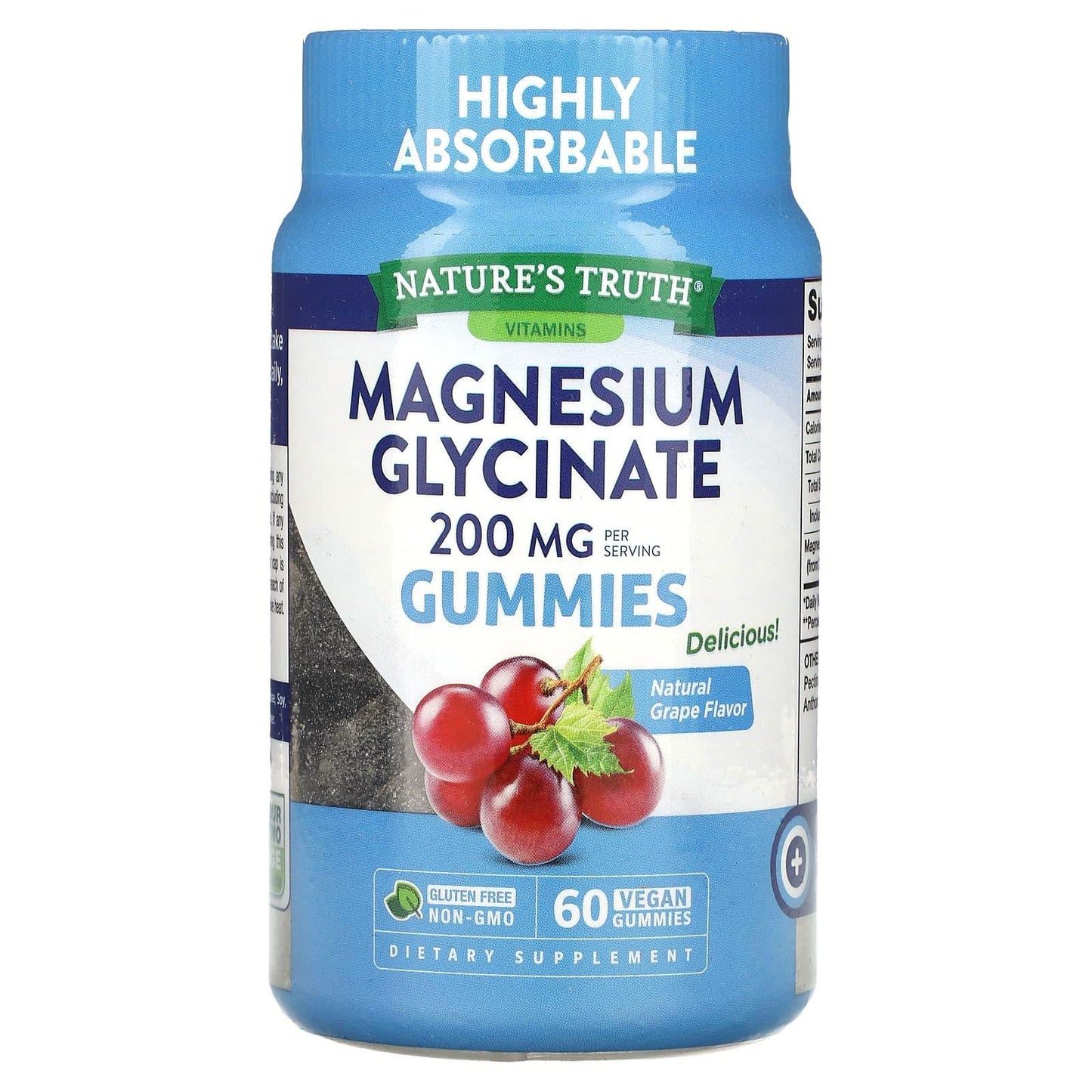 Nature's Truth Magnesium Glycinate Gummies - Sour Grape Flavor