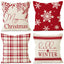 Christmas Snowflake Pillow Cover Linen Checkered Letter Printed Pillow Cover Christmas Theme Cushion Cover - Korvel