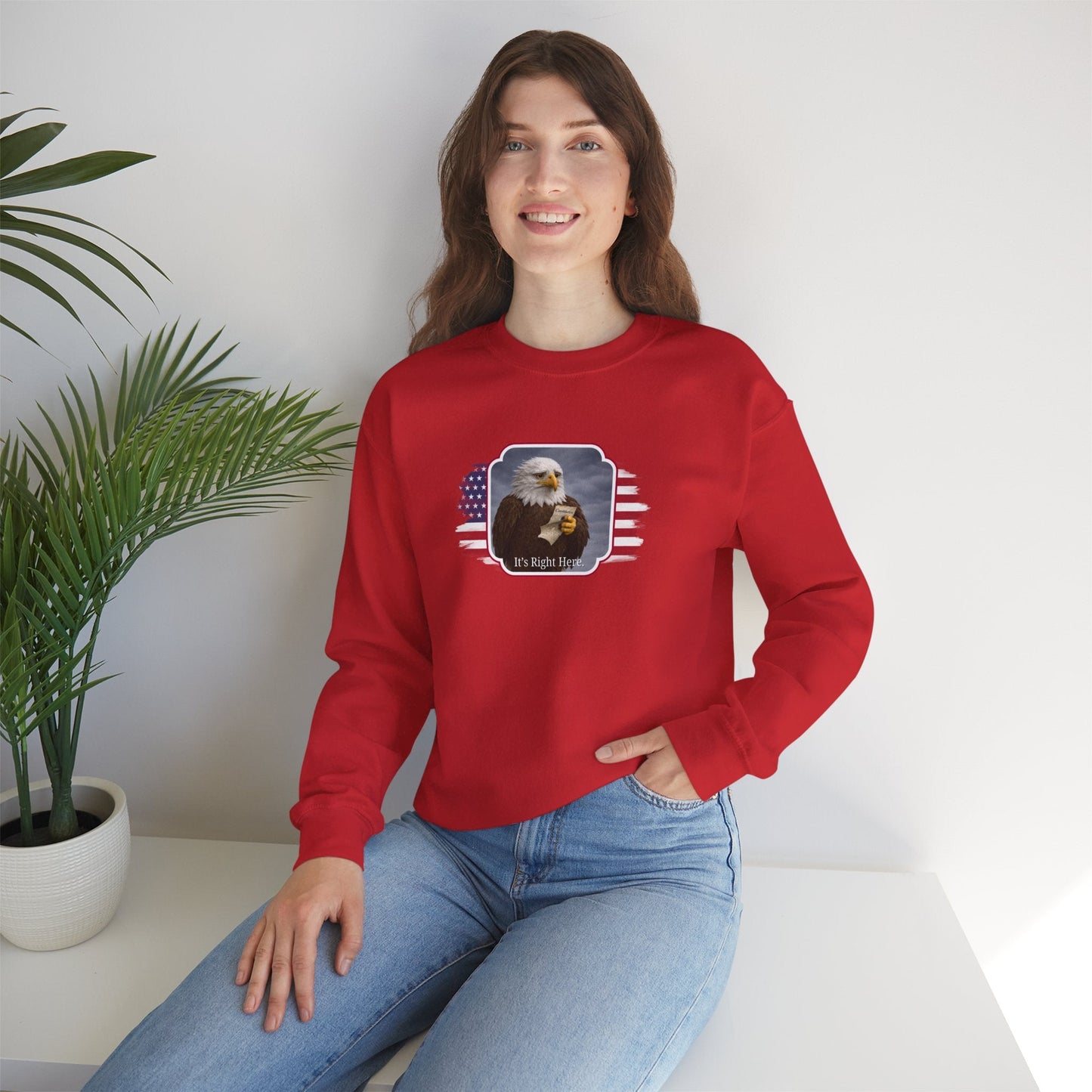 It's Right Here Political Parody Crewneck Sweatshirt