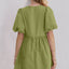 Elegant Ruched Puff Sleeve Mini Dress with Bow Detail