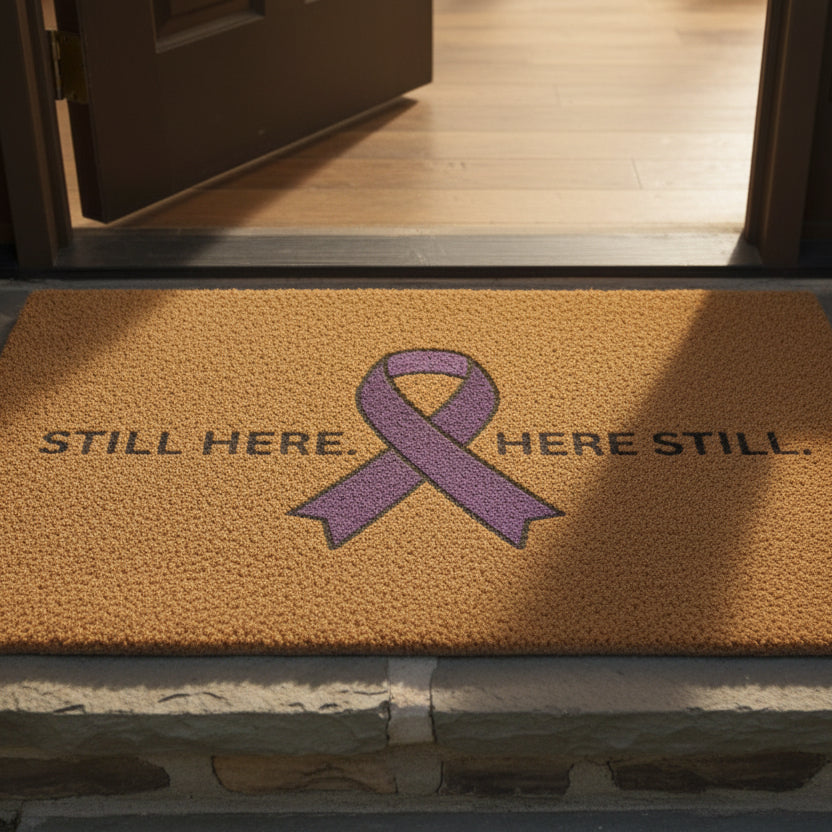Epilepsy Awareness Welcome Mat - Still Here. Here Still.