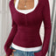 Camiseta de Estilo de Dos Piezas con Escote Redondo