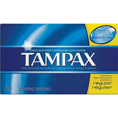Tampax Cardboard Tampons Regular Absorbency with Anti-Slip Grip