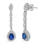 18K White Gold Diamond & Blue Sapphire Drop Earrings