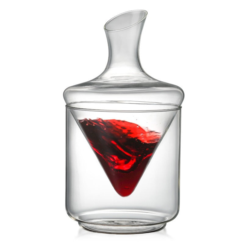 1000ml with Ice Bucket Decanter Lead-Free Crystal Glass Whiskey Vodka Brandy Bottle Bar Festival Hip Flask Wine Set - Korvel