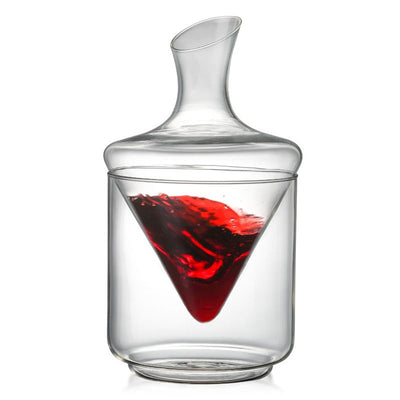 1000ml with Ice Bucket Decanter Lead-Free Crystal Glass Whiskey Vodka Brandy Bottle Bar Festival Hip Flask Wine Set - Korvel