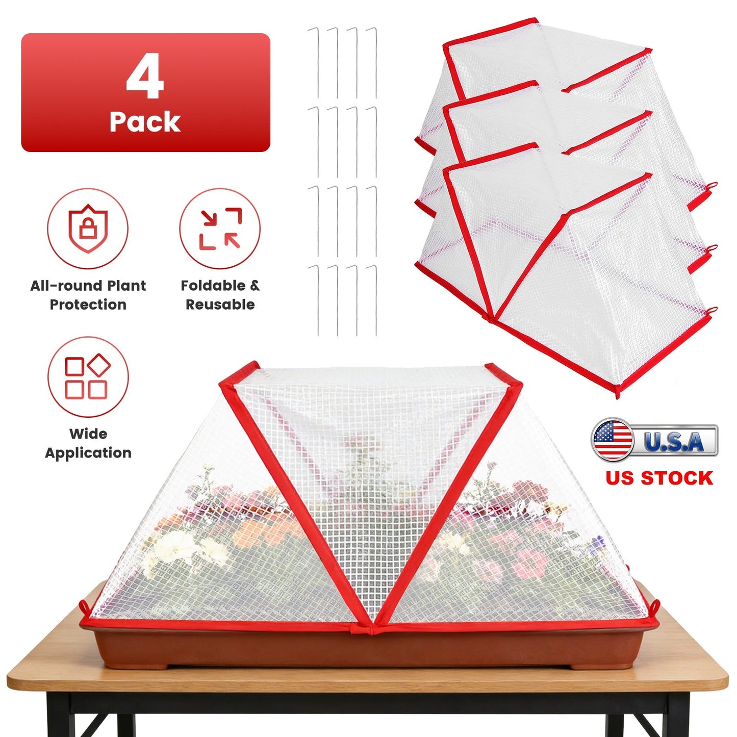 4-Pack Garden Row Accelerator Plant Covers