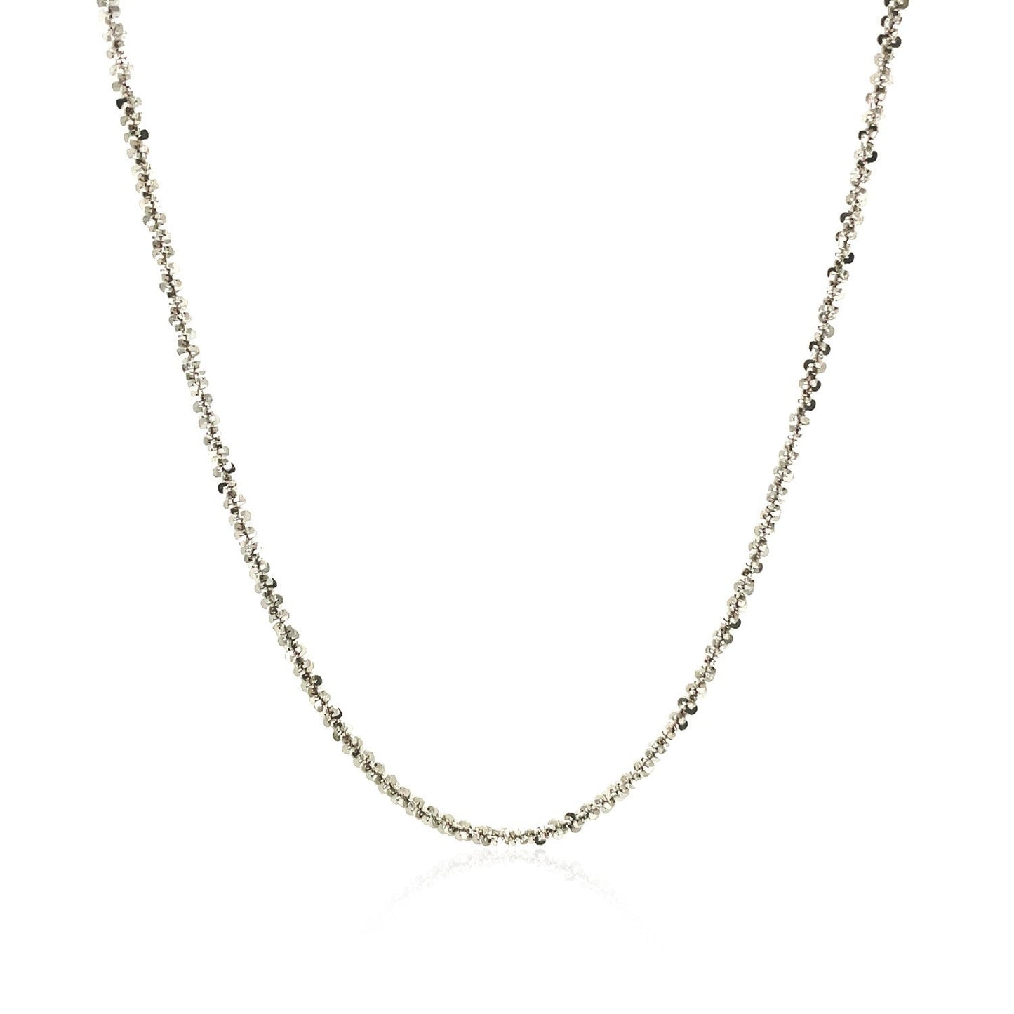 Collier en chaîne scintillante en argent sterling plaqué rhodium