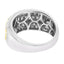 Bague en diamant multi-rang Art Déco en or blanc et jaune 10K - Taille 7