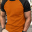 Men's Plus Size Round Neck Contrast T-Shirt