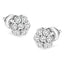 Pendientes de diamantes florales de oro blanco de 14 quilates