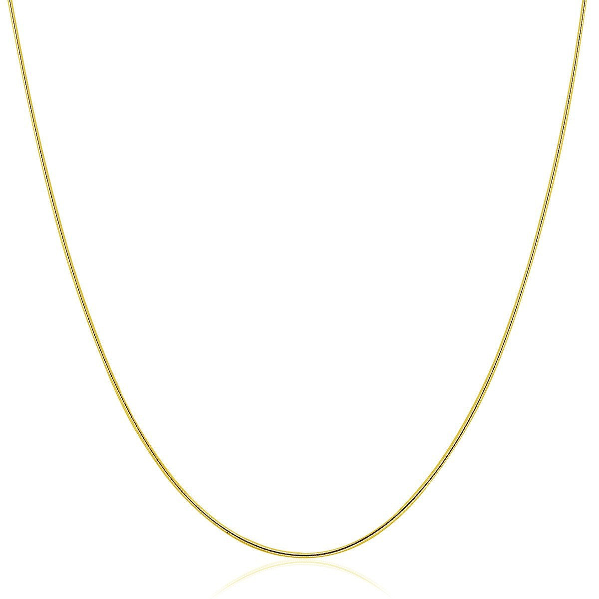 Collier Omega Rond Motif Fin en Or Jaune 14k