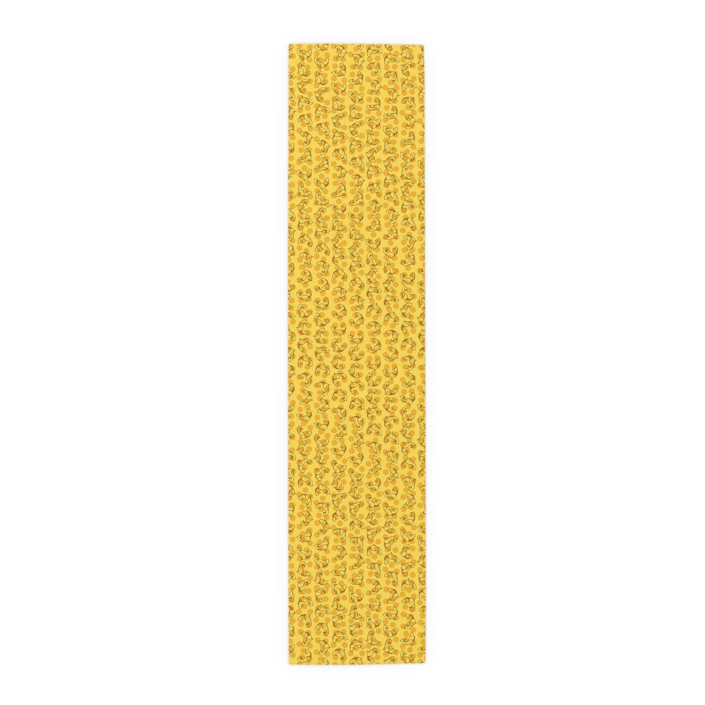 Golden Purr Cat Table Runner – Minimalist Line Art Design
