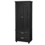 Tall Storage Cabinet with Two Drawers for Bathroom/Office, Black - Korvel