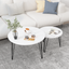 Ensemble de 2 tables basses rondes empilables de 27,56'' - Blanc