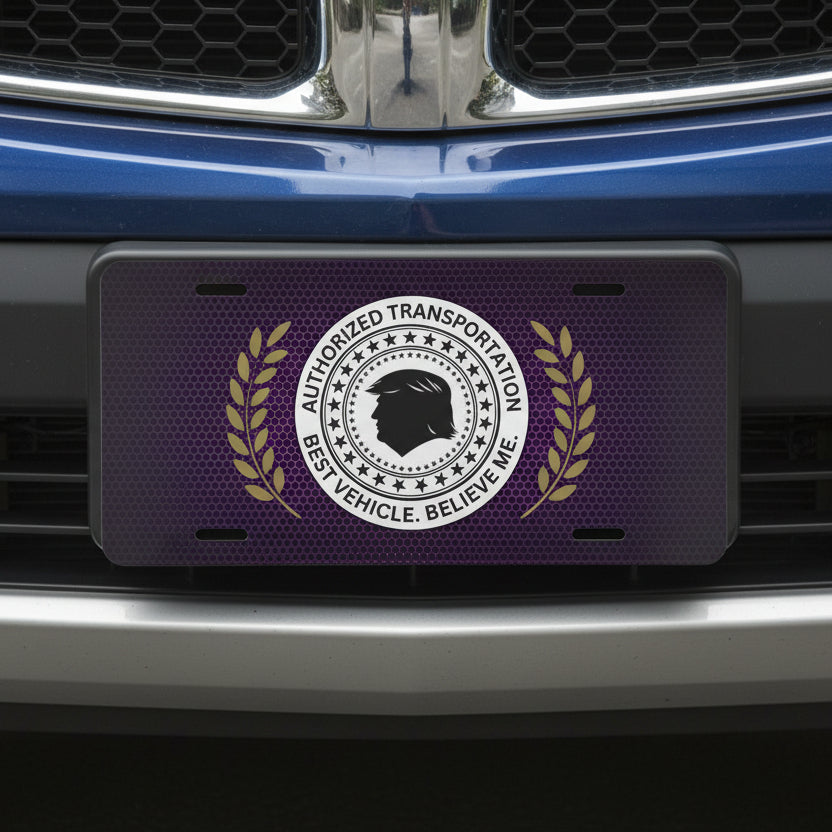 Placa de Vanidad de Parodia Política de Transporte Autorizado