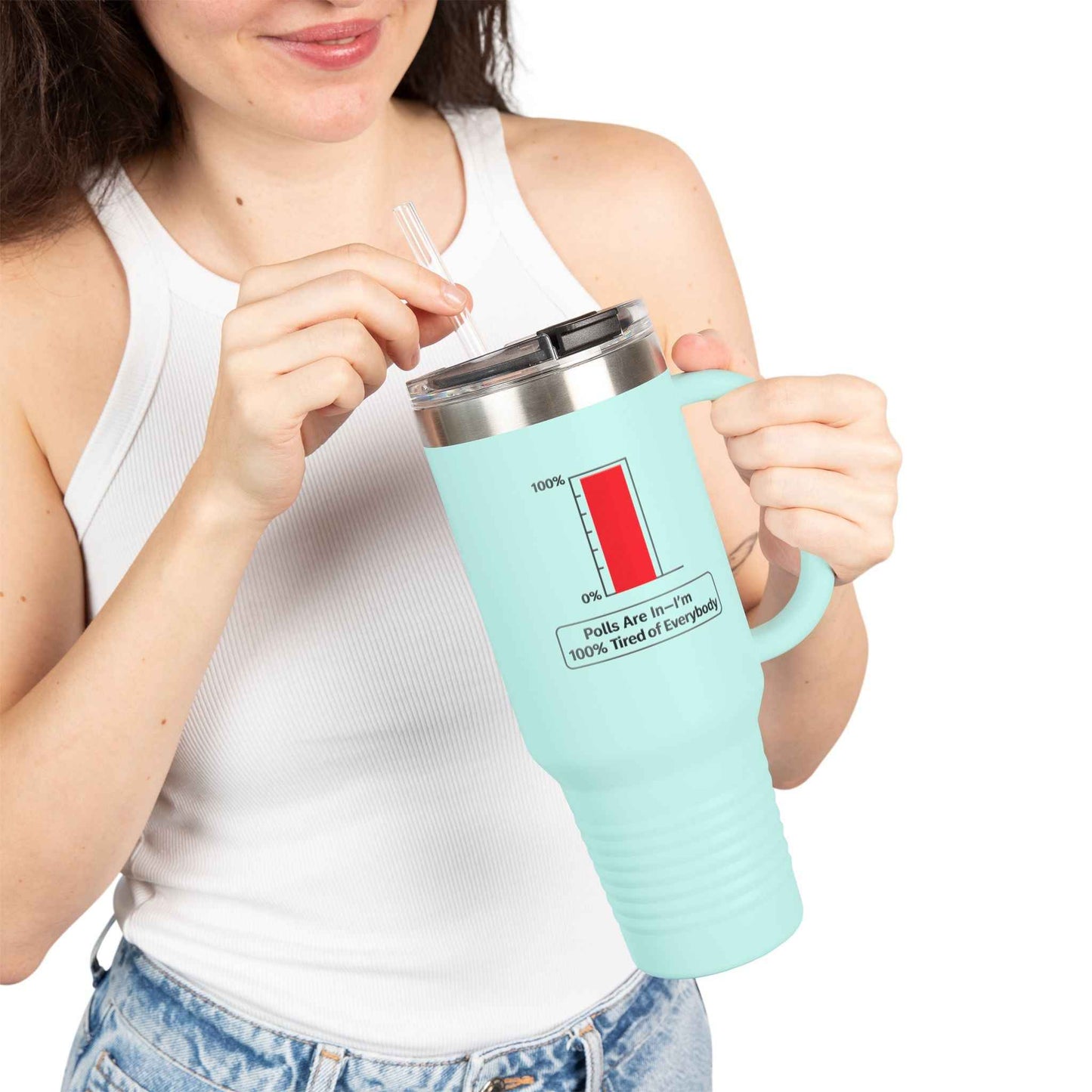 Las encuestas están aquí—Estoy 100% cansado de todos 40oz Travel Mug