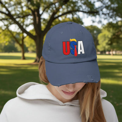 Gorra Unisex Tendencia Distressed USA