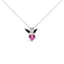 Sterling Silver Pink Sapphire Angel Heart Pendant Necklace