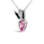 Sterling Silver Pink Sapphire Angel Heart Pendant Necklace