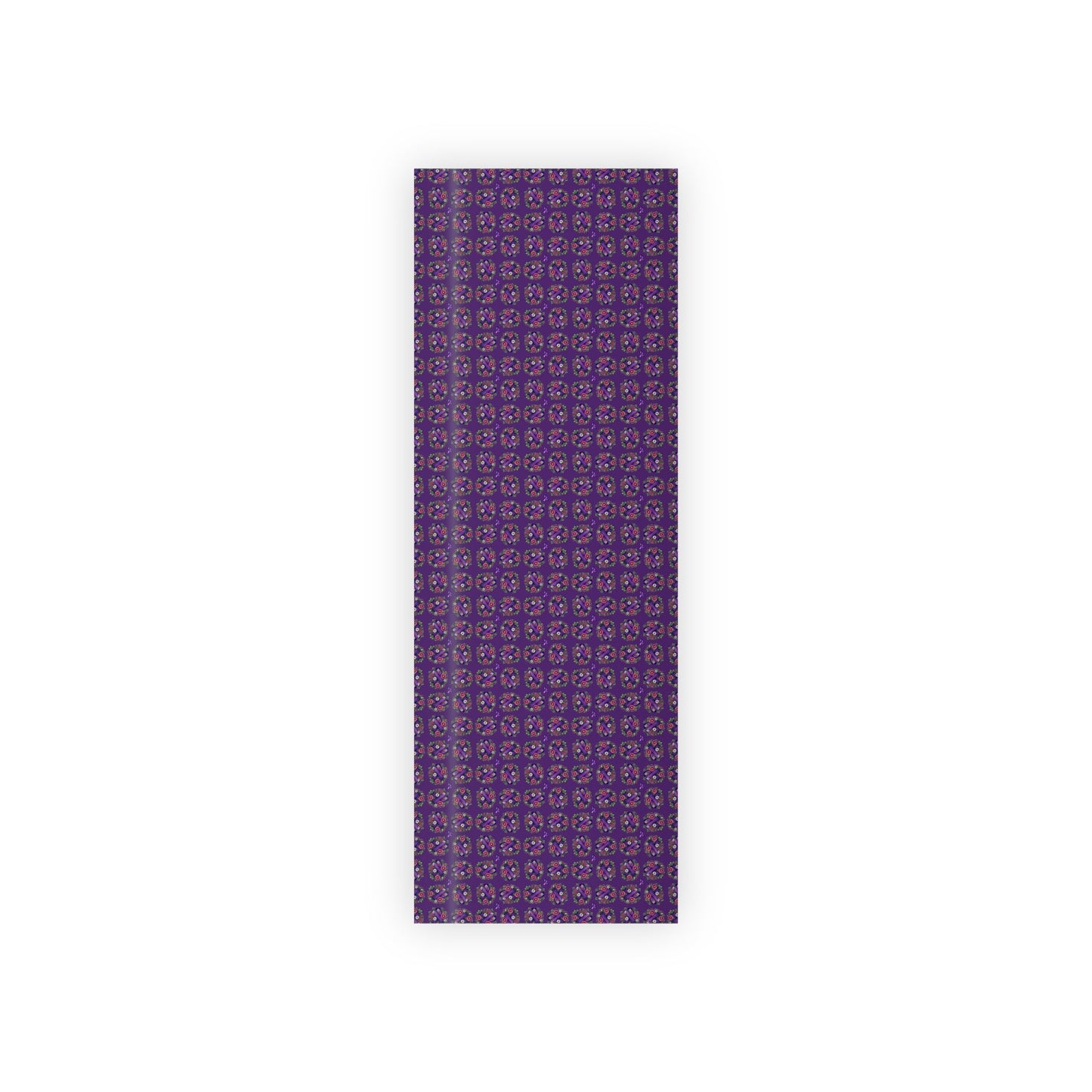 Purple Ribbon & Flowers Gift Wrap Paper Roll