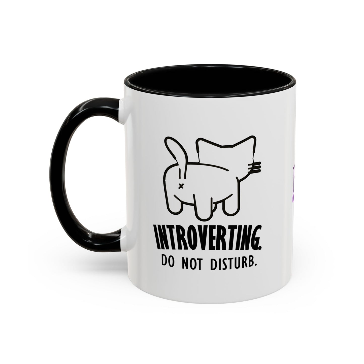 Introvertido. No molestar. Taza de café de gato en dos tonos