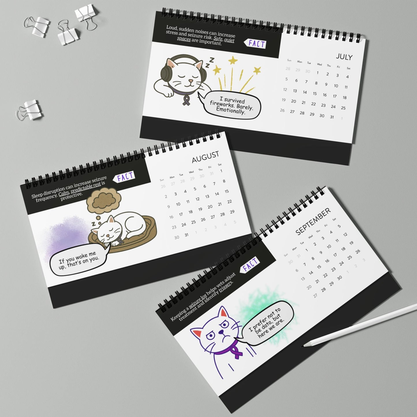 Watching the Signs: A Cat’s Year With Epilepsy Desktop Calendar