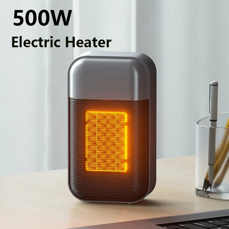 500W Portable Electric Fan Heater for Home & Office