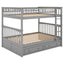 Full over Full Bunk Bed with Drawers, Convertible Beds  Gray - Korvel