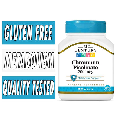 21st Century Chromium Picolinate 200 Mcg - 100 Count