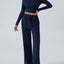Round Neck Long Sleeve Top and Pants Set