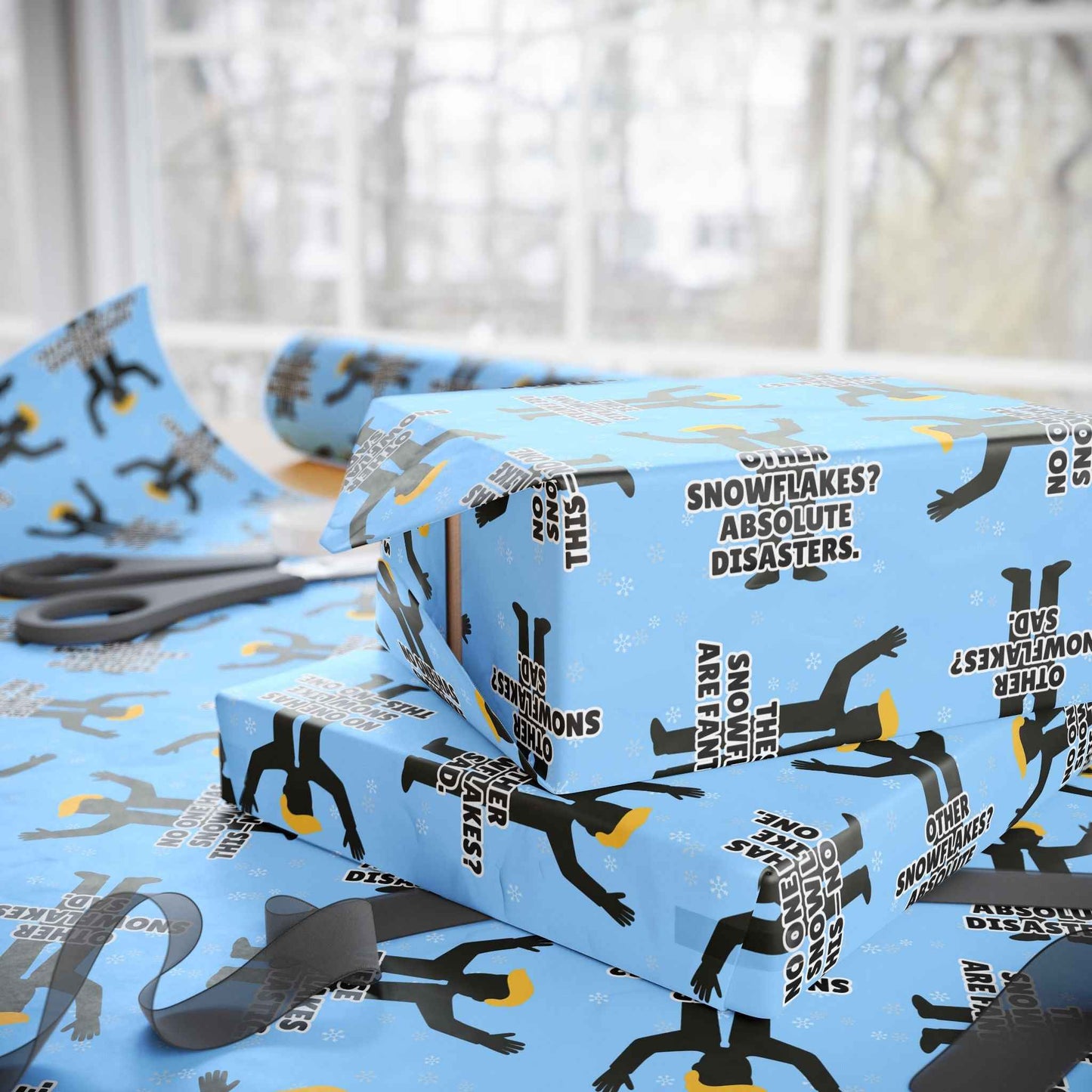 Papier Cadeau Parodique Politique Flocons de Neige de Classe Mondiale